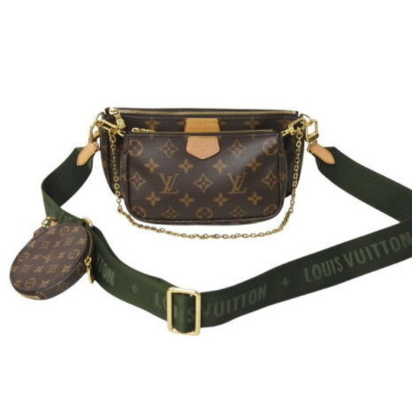 Louis Vuitton Multipochette Accessoires Khaki Green Shoulder Bag Monogram - Picture 1 of 8